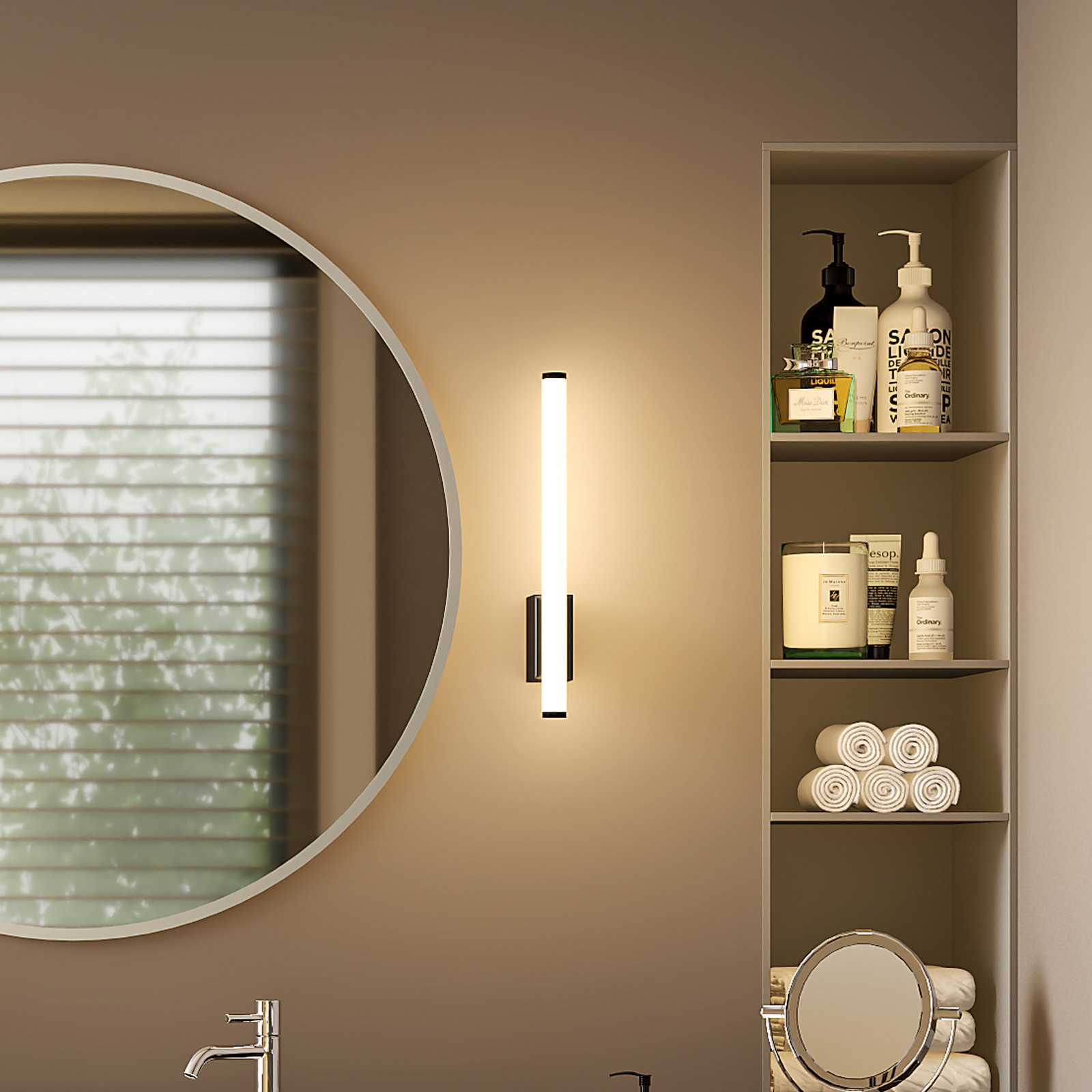 Molto Luce Aplică de perete LED VINA UP S negru înălțime 40 cm IP44 CCT - Baie - Modern - Aluminiu