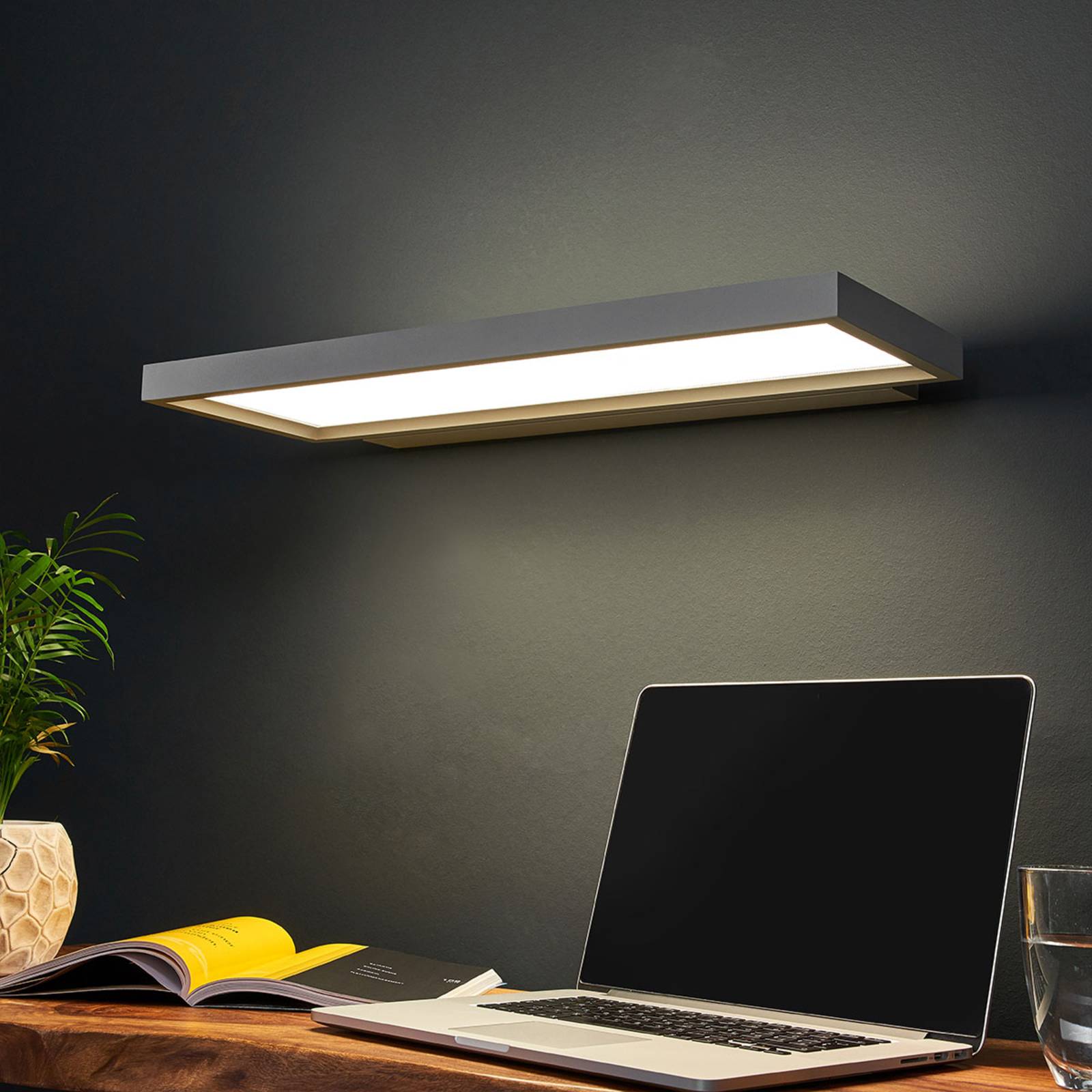 Arcchio Applique de bureau LED Rick grise blanc neutre