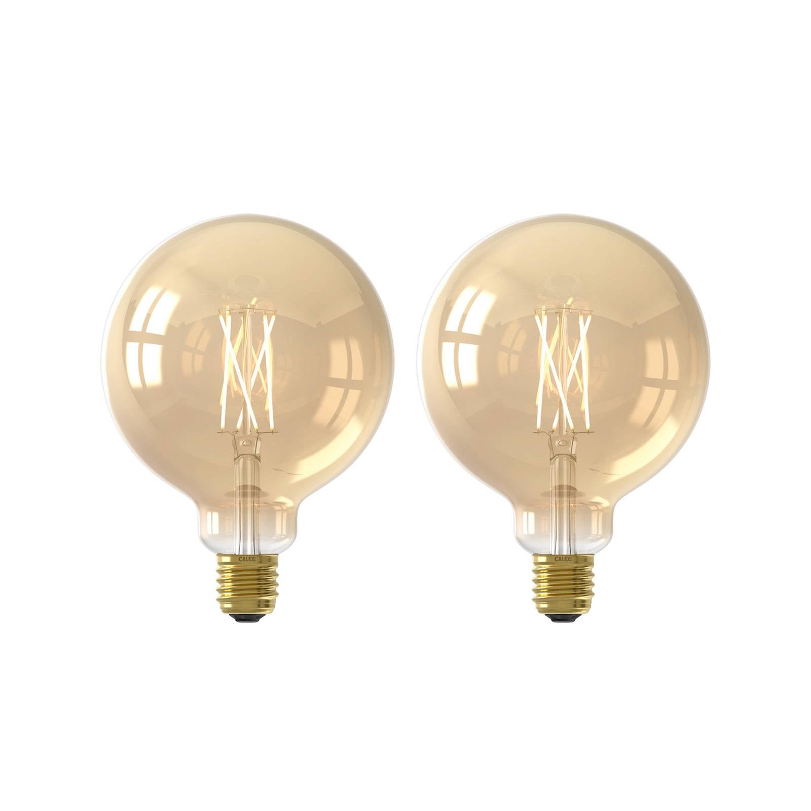 Calex Smart LED-Globelampe Filament E27 G95 7W CCT 2er-Set