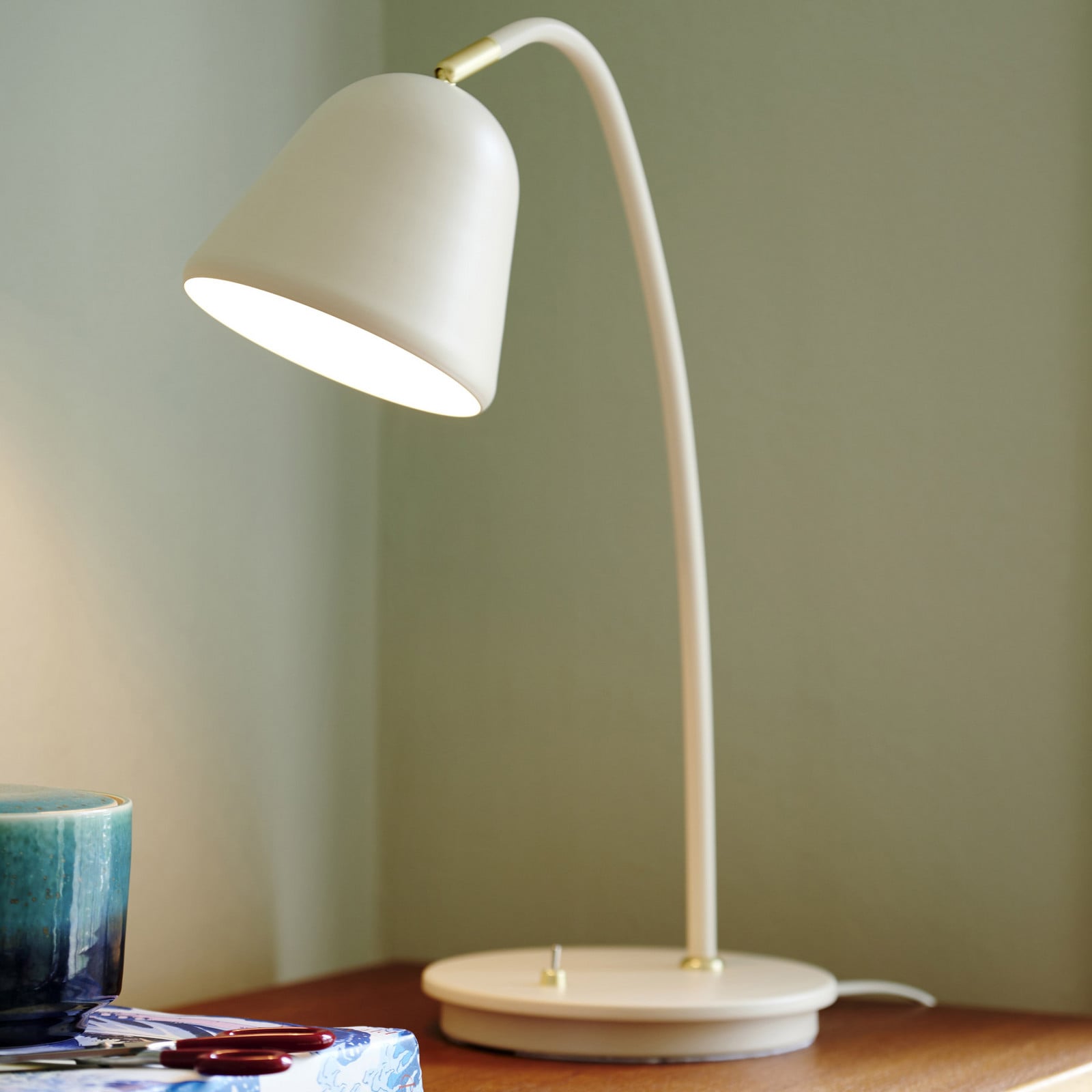 Fleur Bordlampe Beige Nordlux - Stue - Moderne - Metal - Med skærm billede