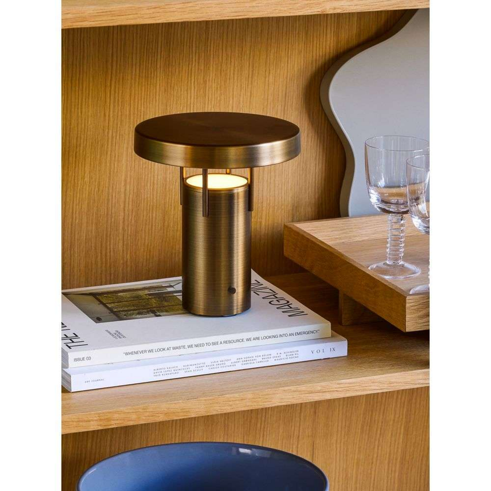 BringMe Mini LED Portable Table Lamp Dim. Browned Brass - Hübsch