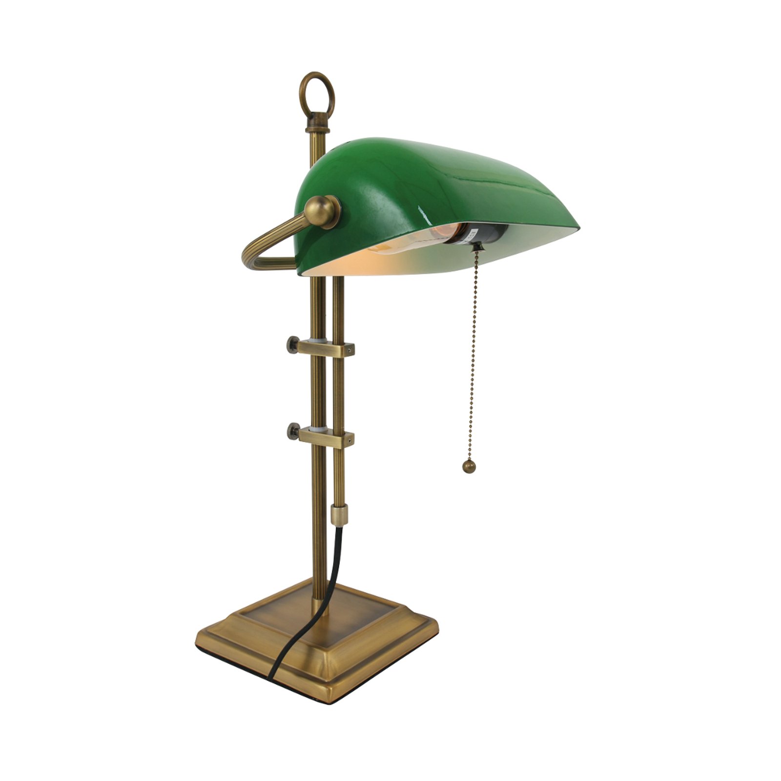 Schreibtischlampe Ancilla, verstellbar bronze/grün