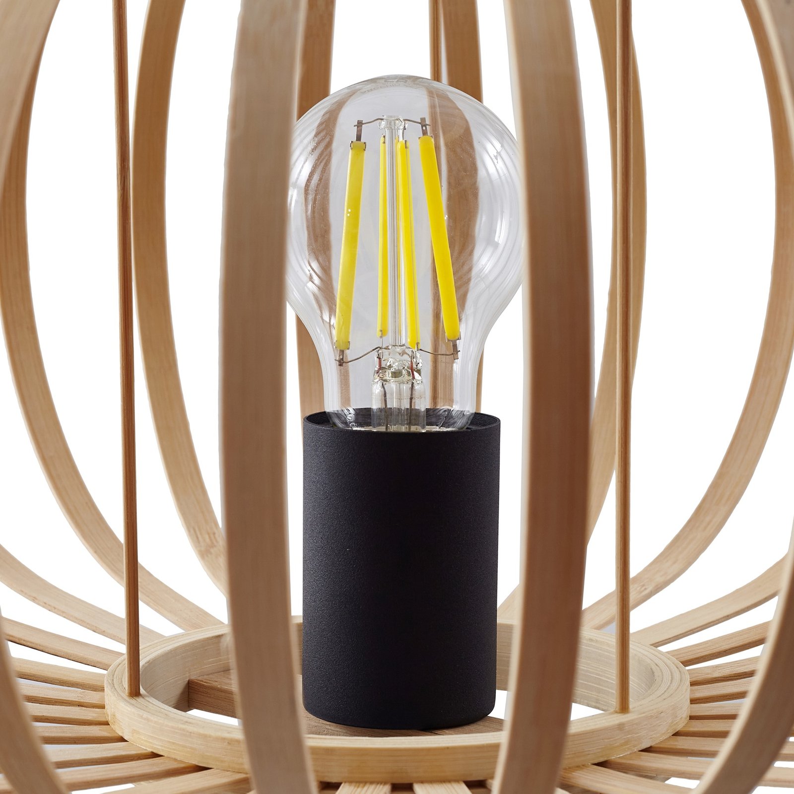 Lielle Stojací Lampa Ø40 Bambus - Lindby