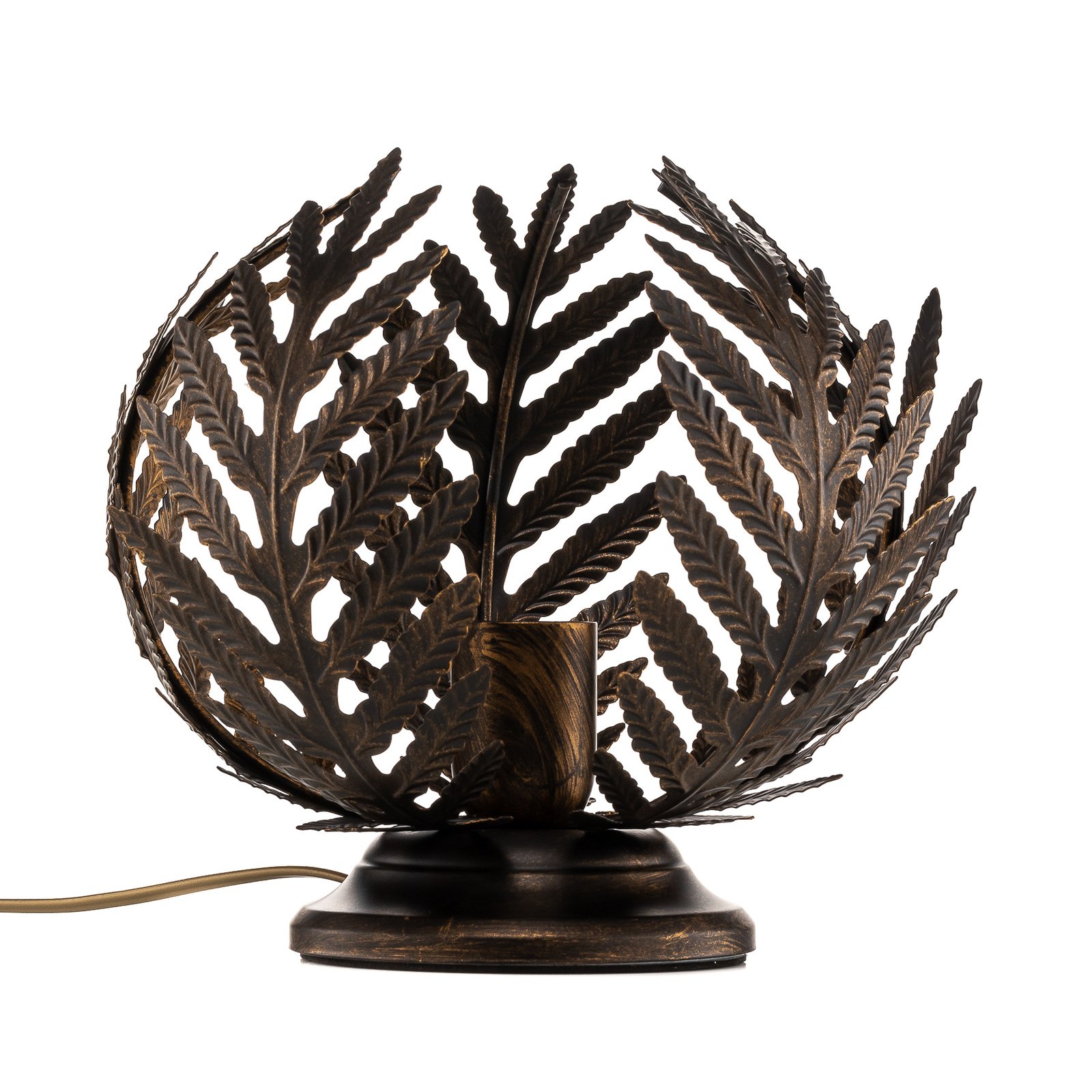 Bordlampe Felce som bregne i bronse, høyde 24 cm