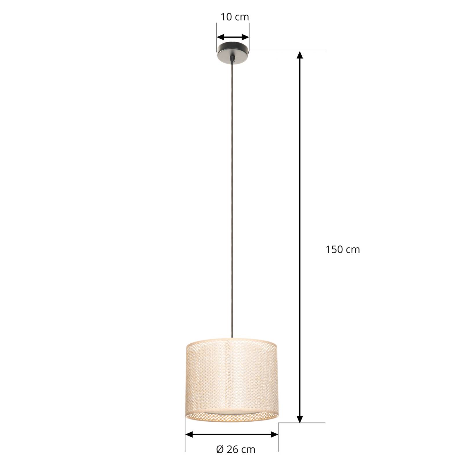 Lampa wisząca Soula, Ø 26 cm, beżowy, tworzywo sztuczne, E27