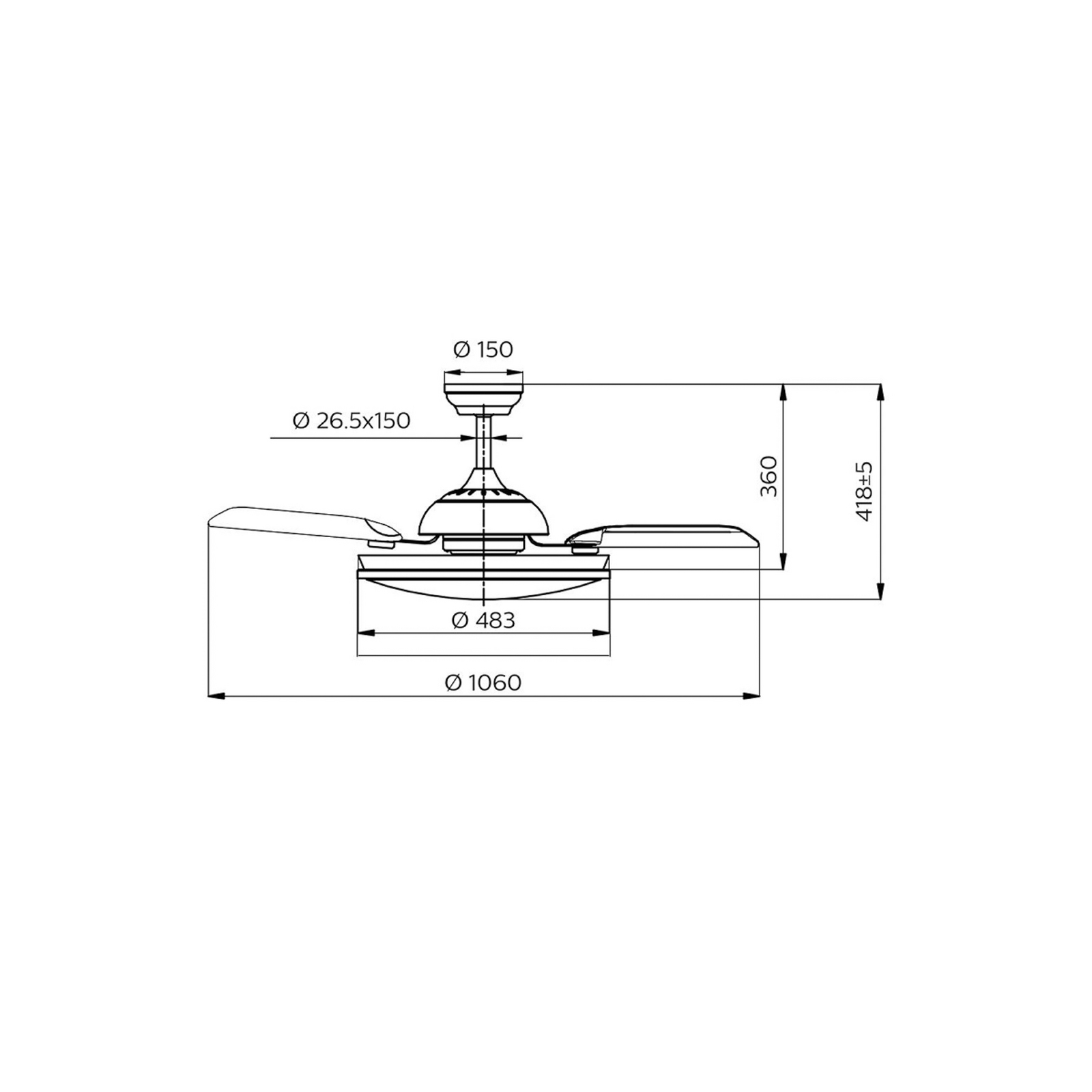 Philips LED-takvifte Atlas, nikkel, stille, CCT