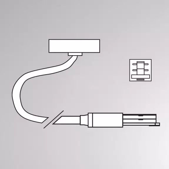 Lampenwelt Endeinspeisung Volare, Kabel 2m, Baldachin, weiß