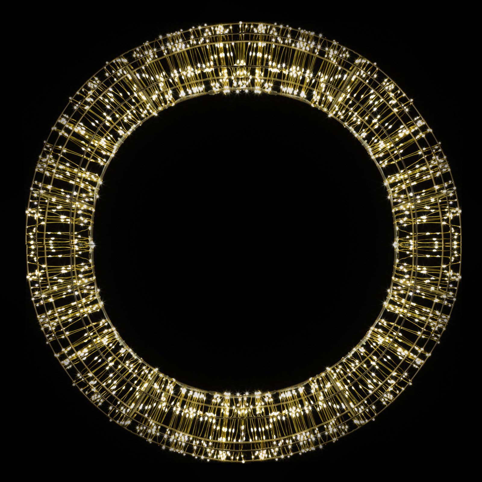 LED-julkrans, guld, 2 000 LED, Ø 75 cm