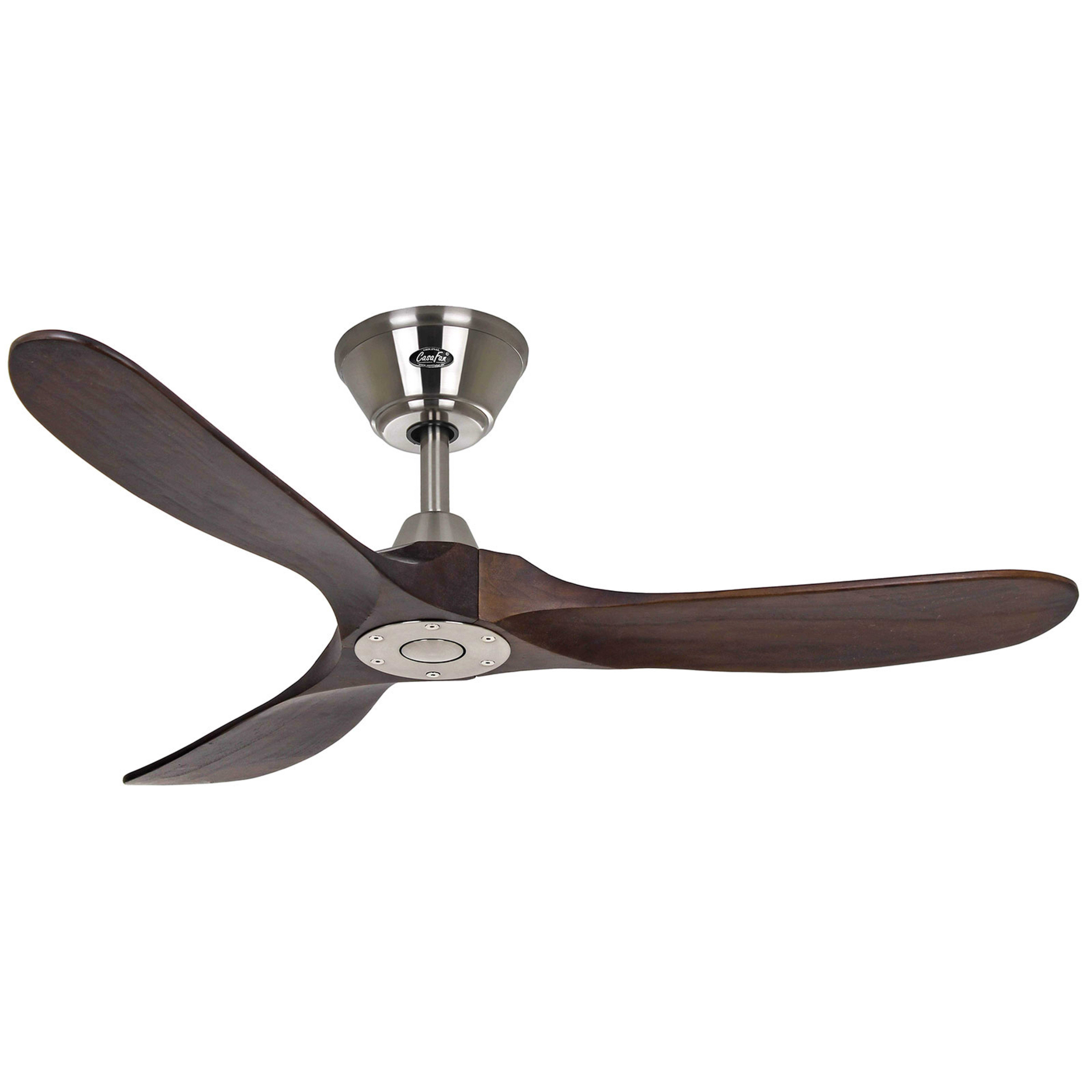 Ventilateur de plafond ECO GENUINO chrome/noyer 122 cm - CasaFan