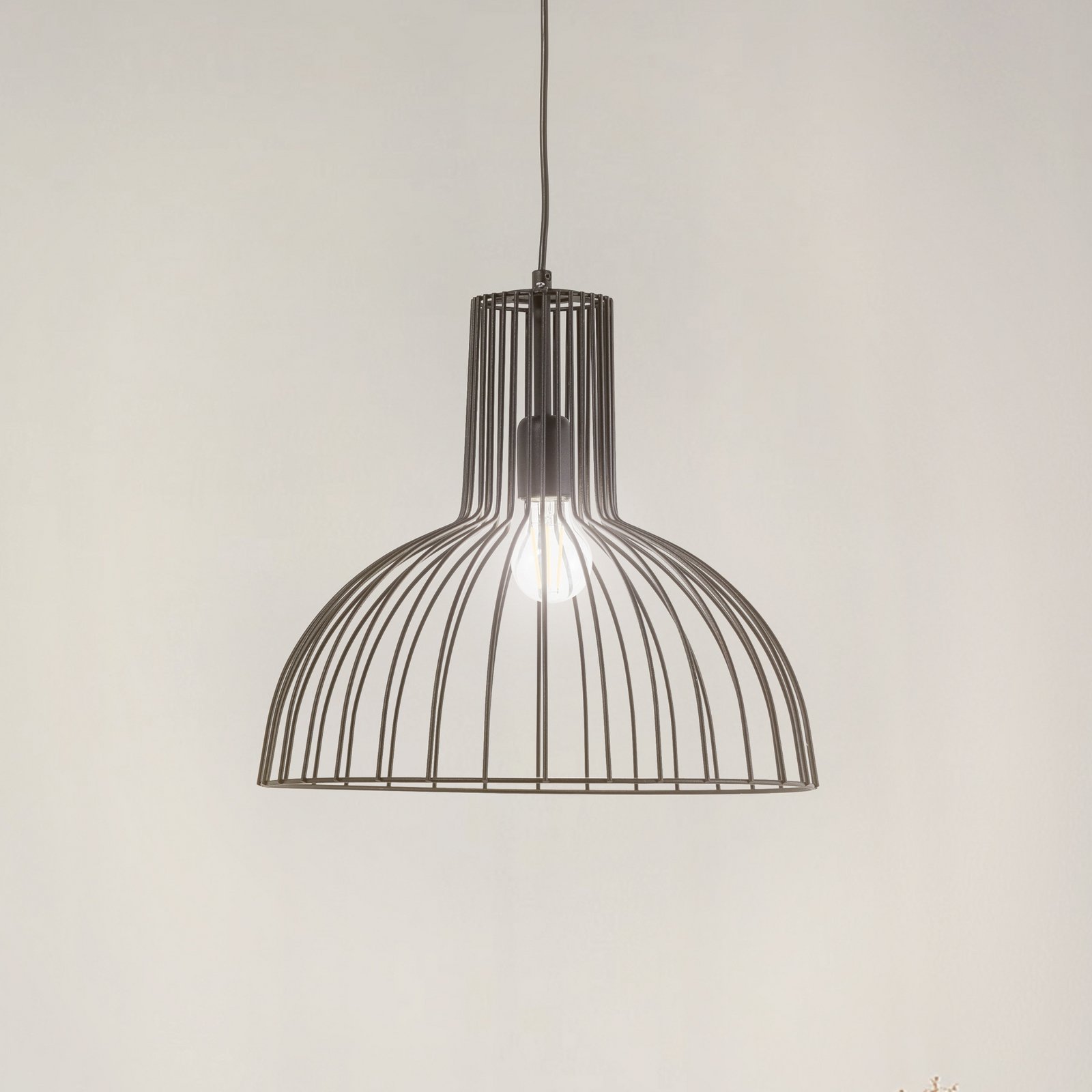 Fellini MR-672 pendant light, black, metal, Ø 38 cm