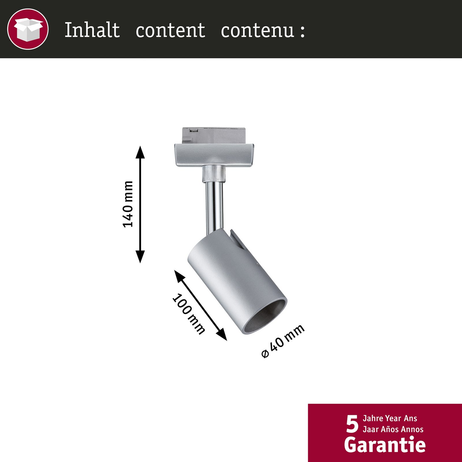 Paulmann URail-Faretto su binario Pure I, cromo opaco, GU10, metallo