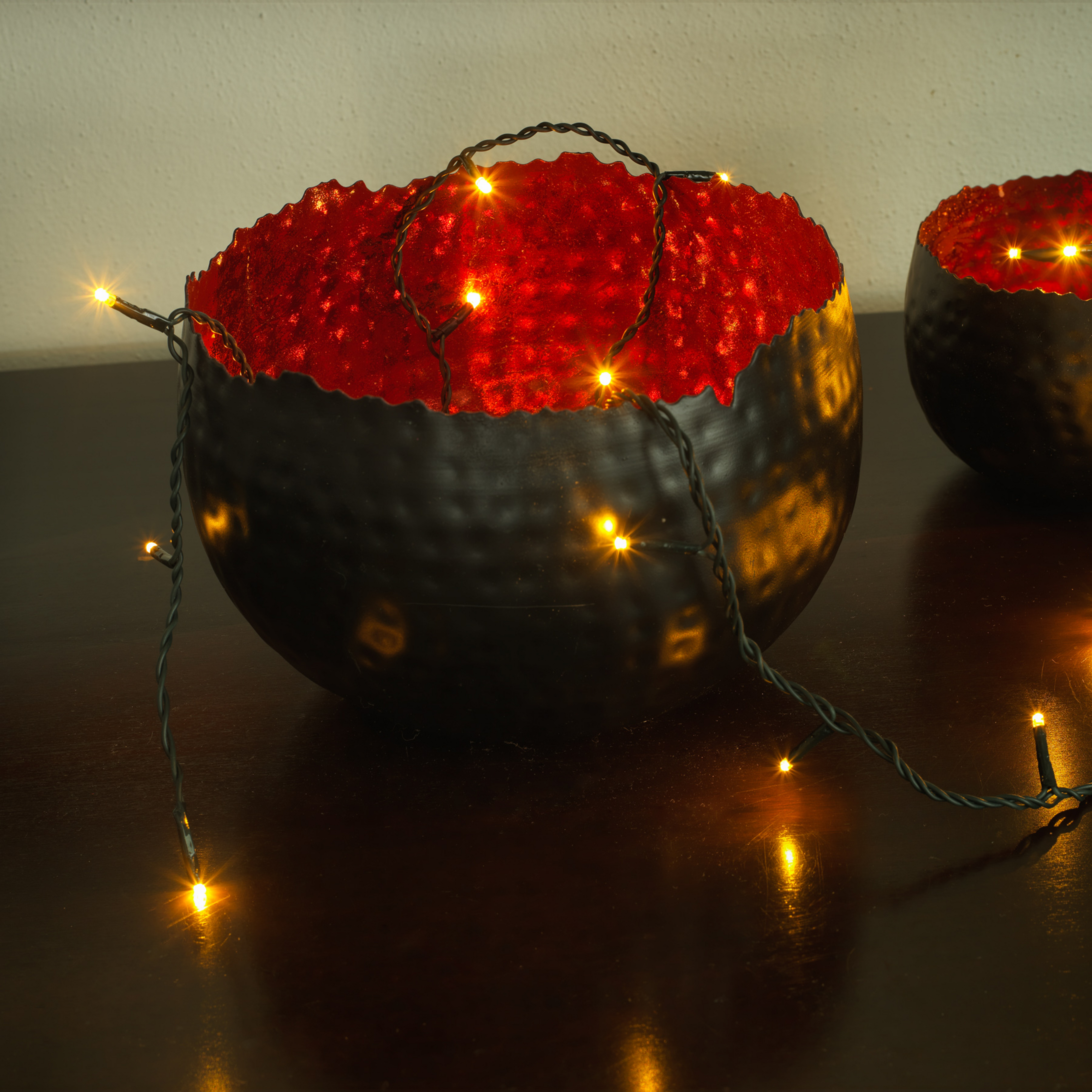 Łańcuch LED Micro 100-pkt. ciemnozielony/bursztyn