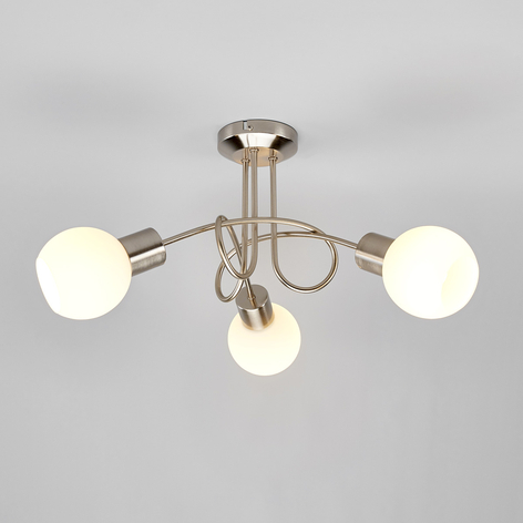 3-punktowa lampa sufitowa LED ELAINA, nikiel/mat