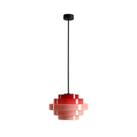 Żyrandol Filo, czerwony, Ø 28 cm, szkło - ALDEX