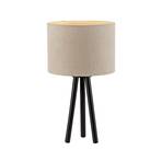 JUST LIGHT. Green Duro table lamp, textile, tripod, beige