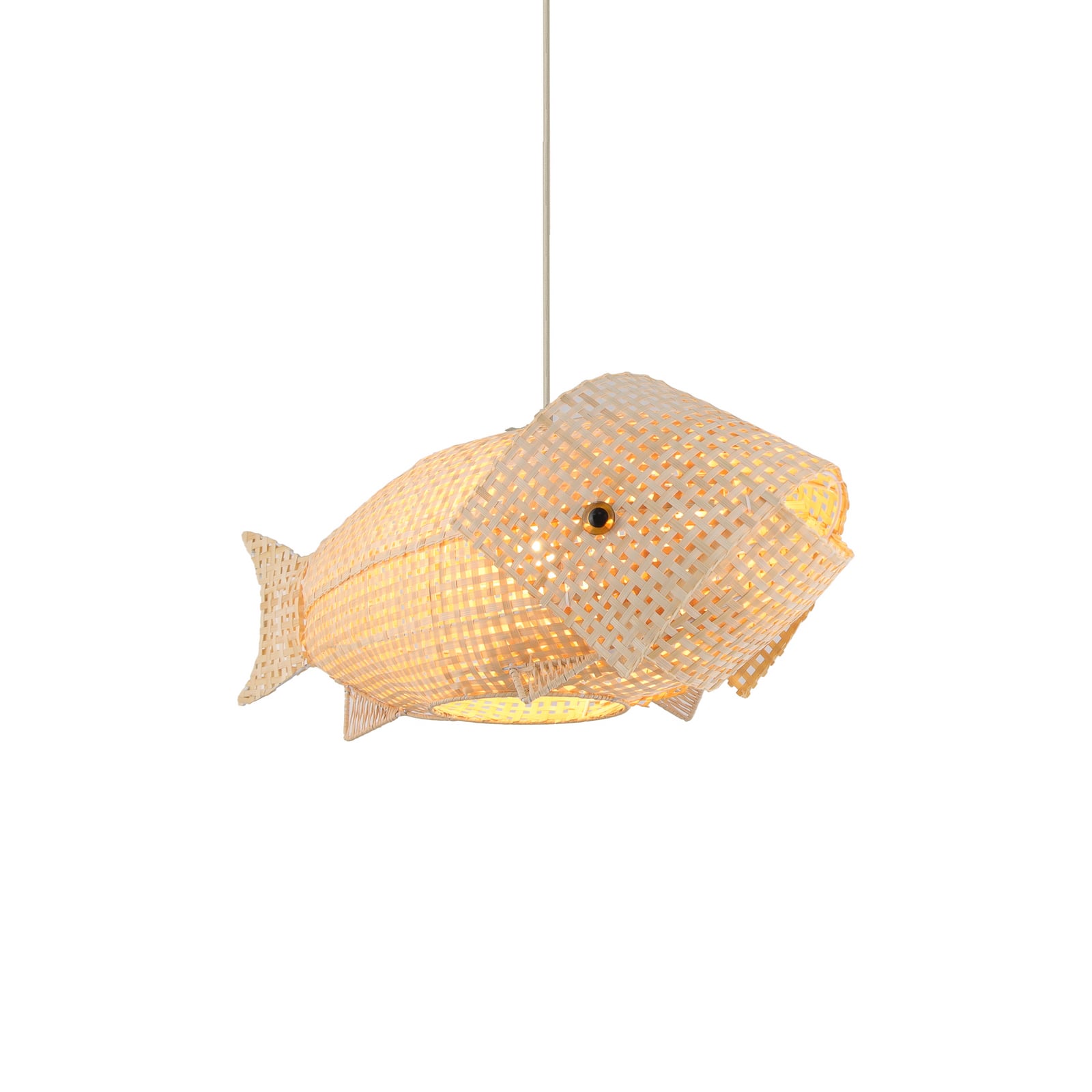Lindby Fish pendellampe til børneværelse, bambus, 66 cm Lindby Fish pendellampe til børneværelse, bambus, 66 cm