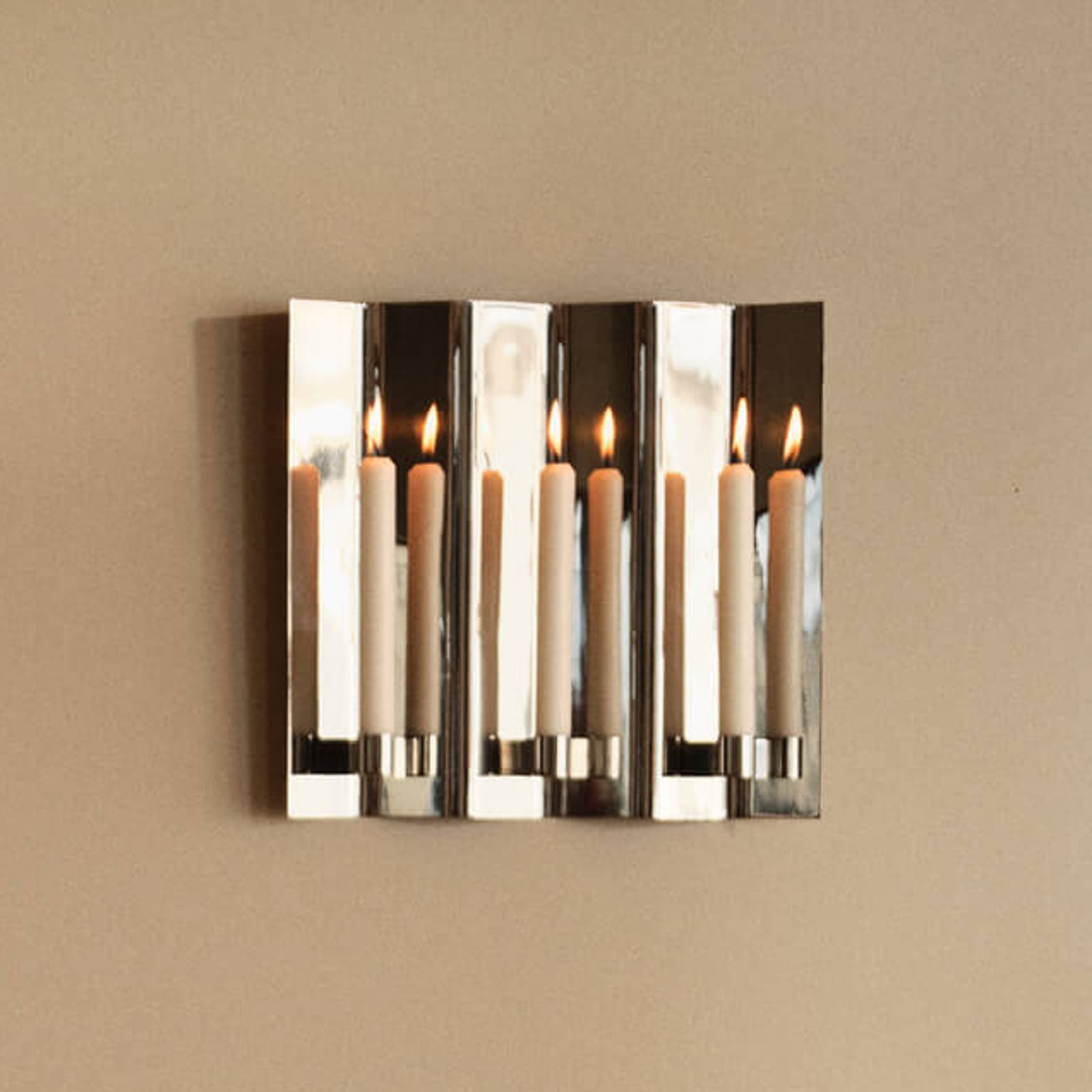 Eddy Wand-Kerzenleuchter, poliert, 3-flammig - ferm LIVING