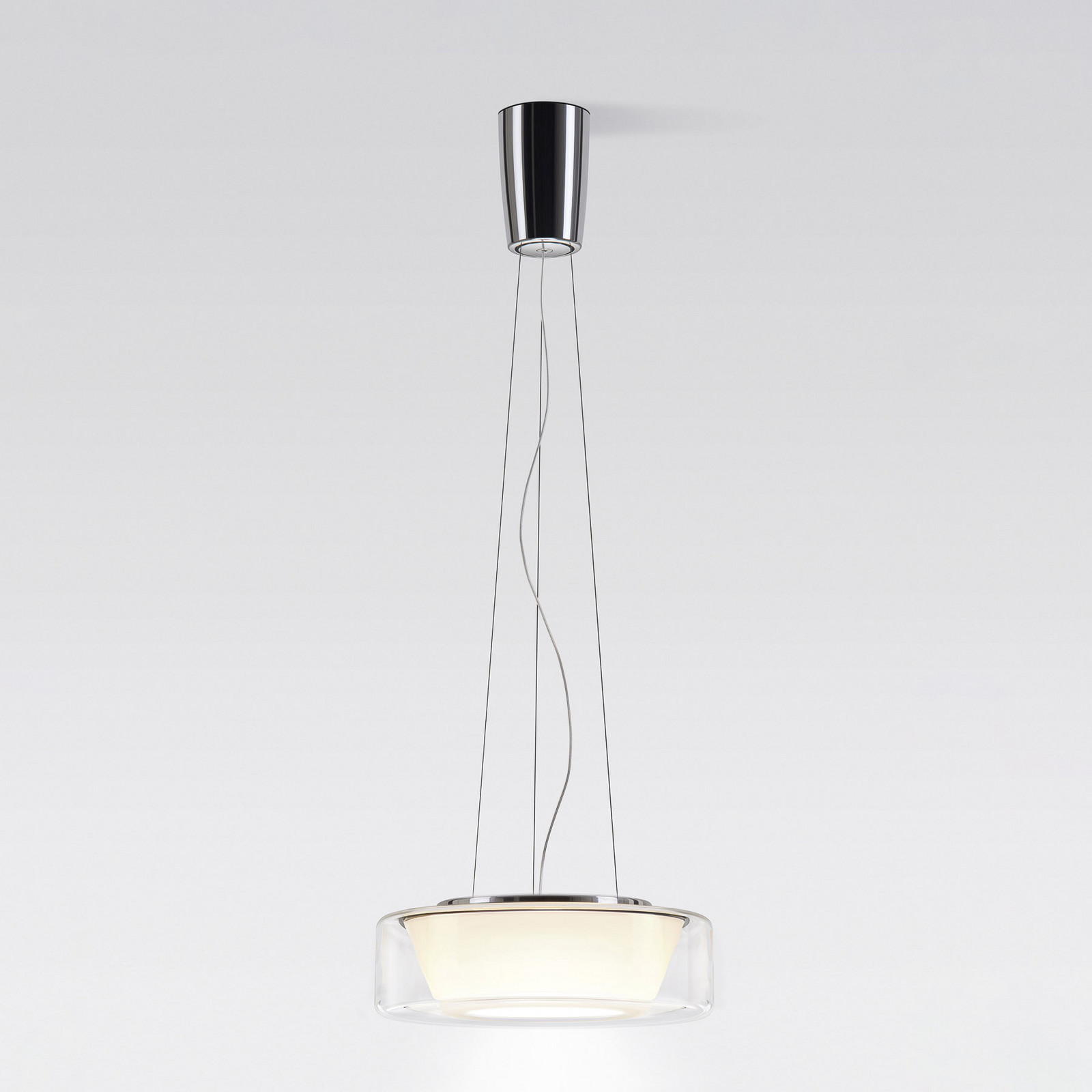 Serien Lighting serien.lighting Curling L Pendant 927 Triac conic 927 Triac conic - Camera de zi / sufragerie - modern - transparent aluminiu lucios - Sticlă