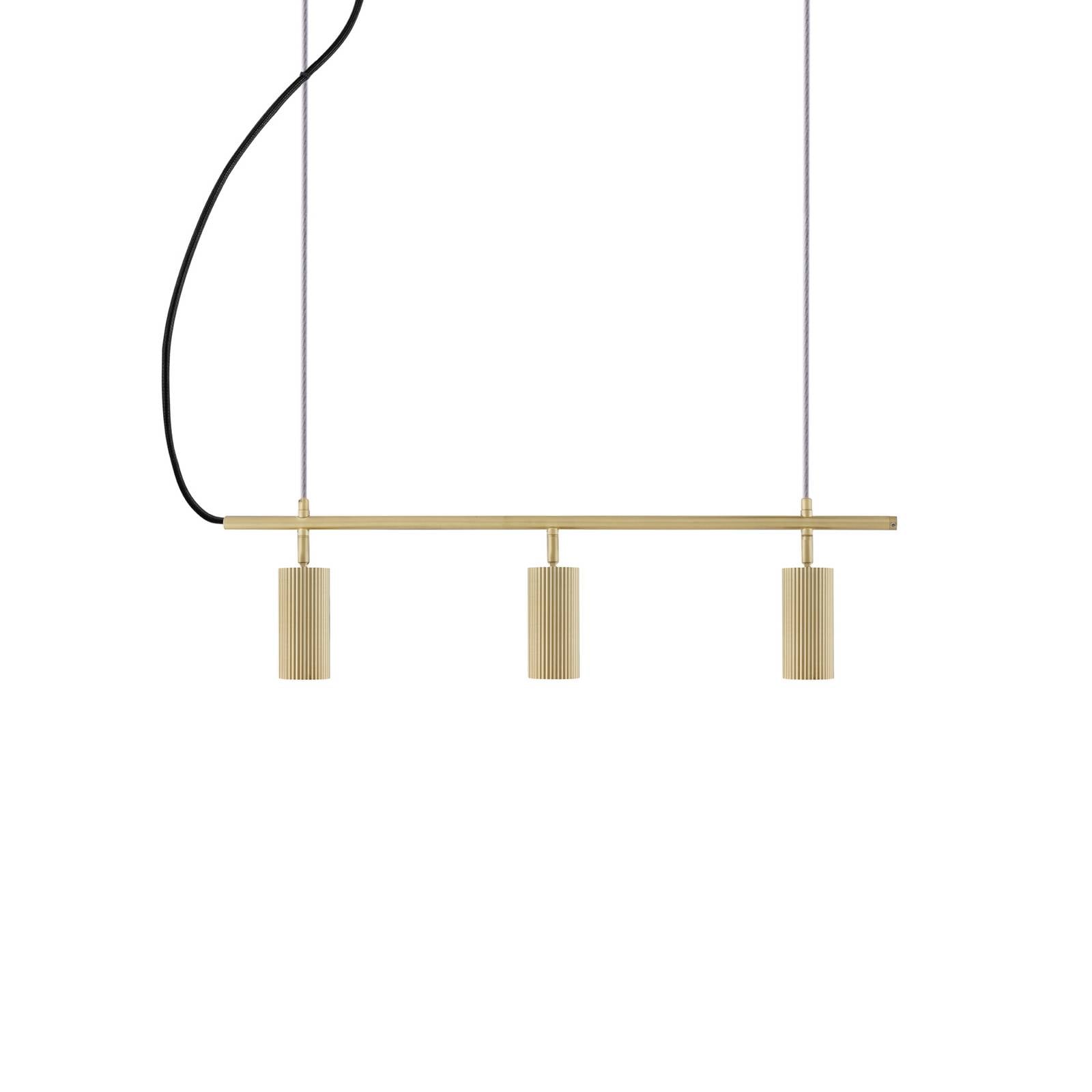 Lampa wisząca Globen Lighting „Hubble 3” w kolorze mosiężnym, długość 75 cm,