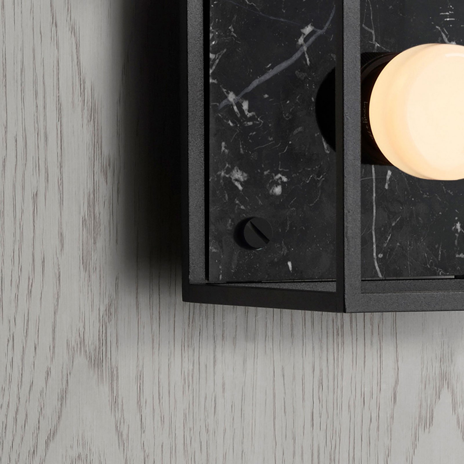 Buster + Punch wall light Caged Wall small, black marble