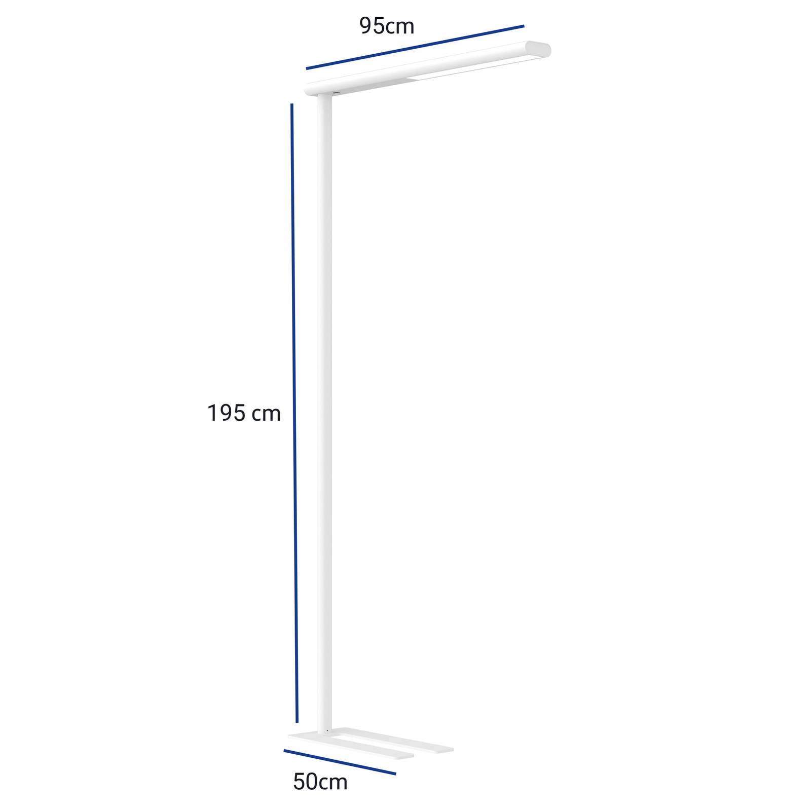 Maul Vloerlamp - Werkkamer / Kantoor - dimbaar - Modern - wit / opaal - aluminium, staal