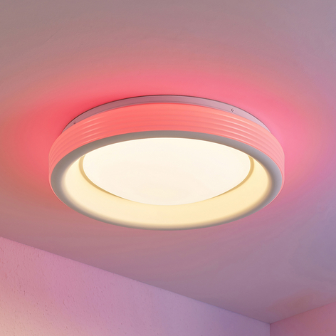 Lindby Inarum-LED-kattovalaisin RGB CCT, himmennys