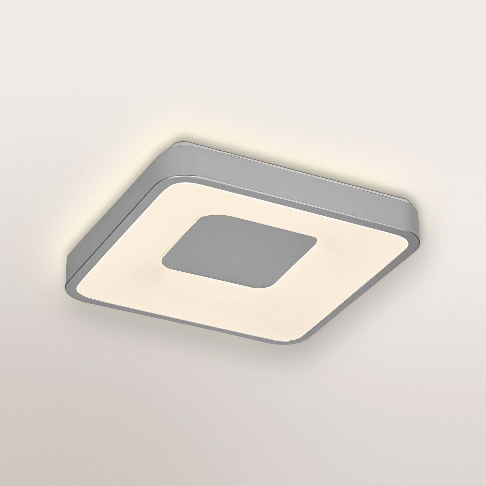 OSRAM LED griestu lampa ORBIS PIANA, sudraba krāsā, 38 x 38 cm, clickdim OSRAM LED griestu lampa ORBIS PIANA, sudraba krāsā, 38 x 38 cm, clickdim