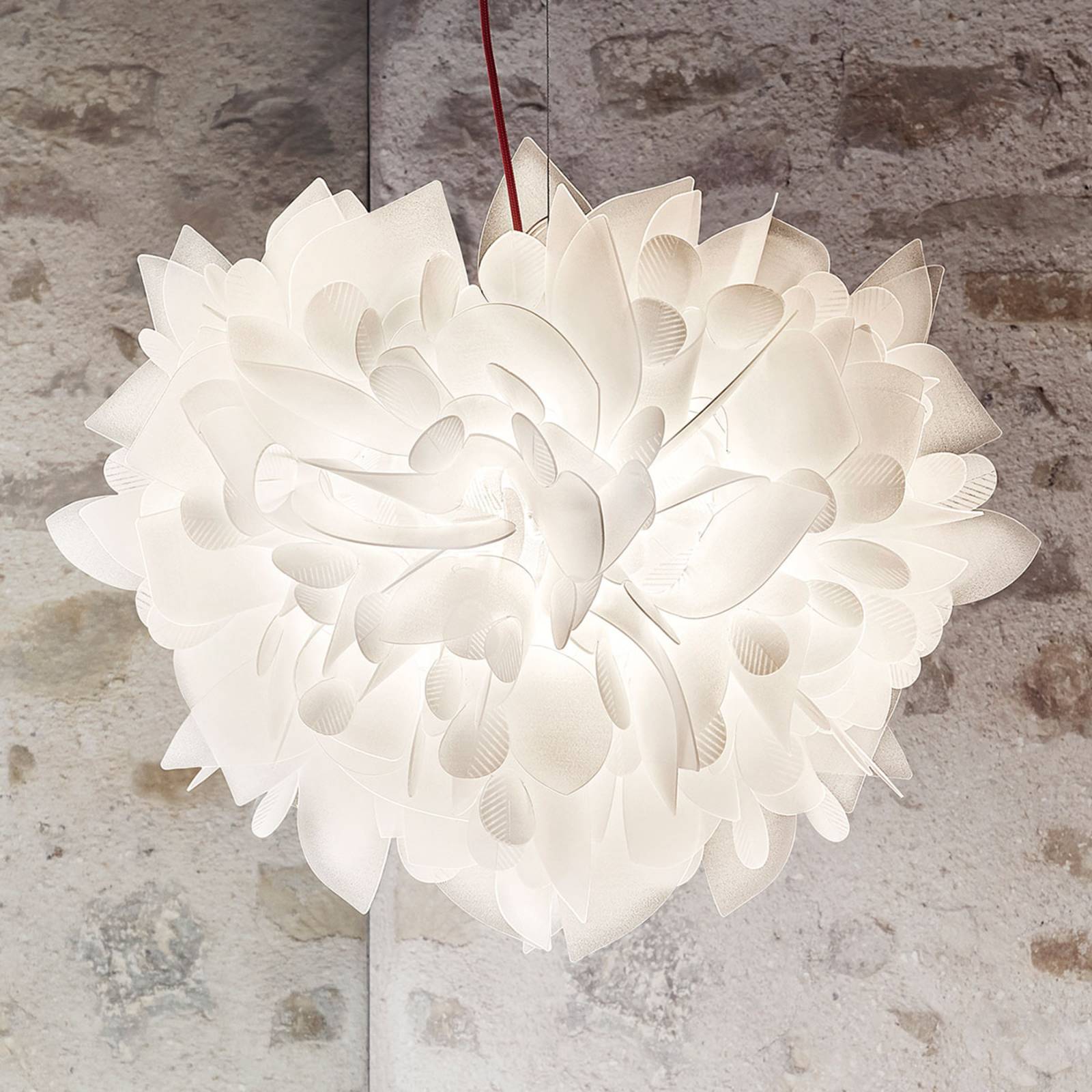 Photos - Chandelier / Lamp Slamp Veli Foliage hanging lamp white/red 55 cm 