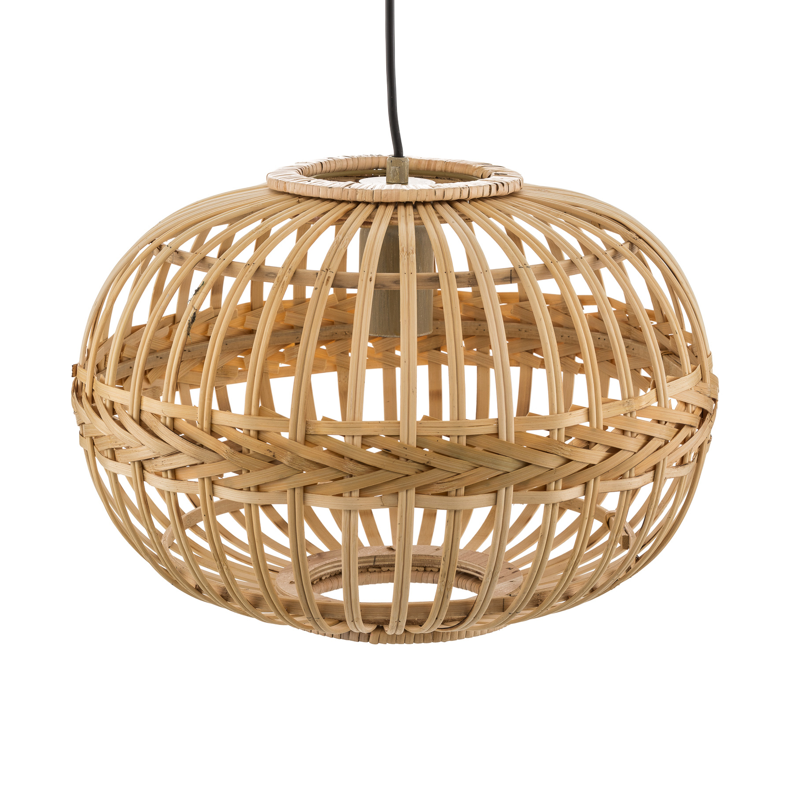 Amsfield függő lámpa bambuszból, ovális alakú