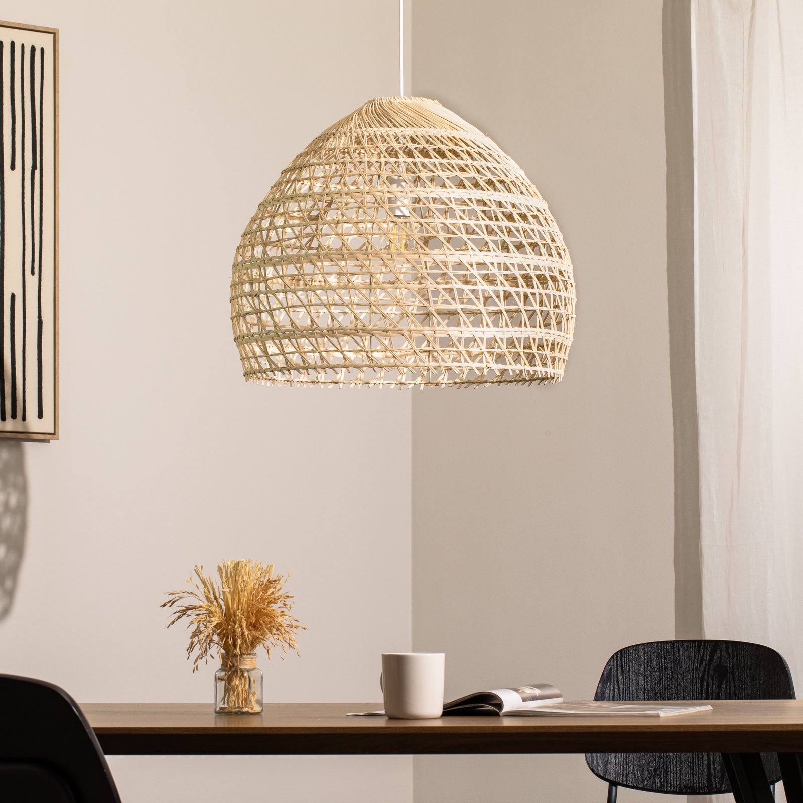 BOHO pendant light, Ø 60 cm, natural brown, rattan, E27