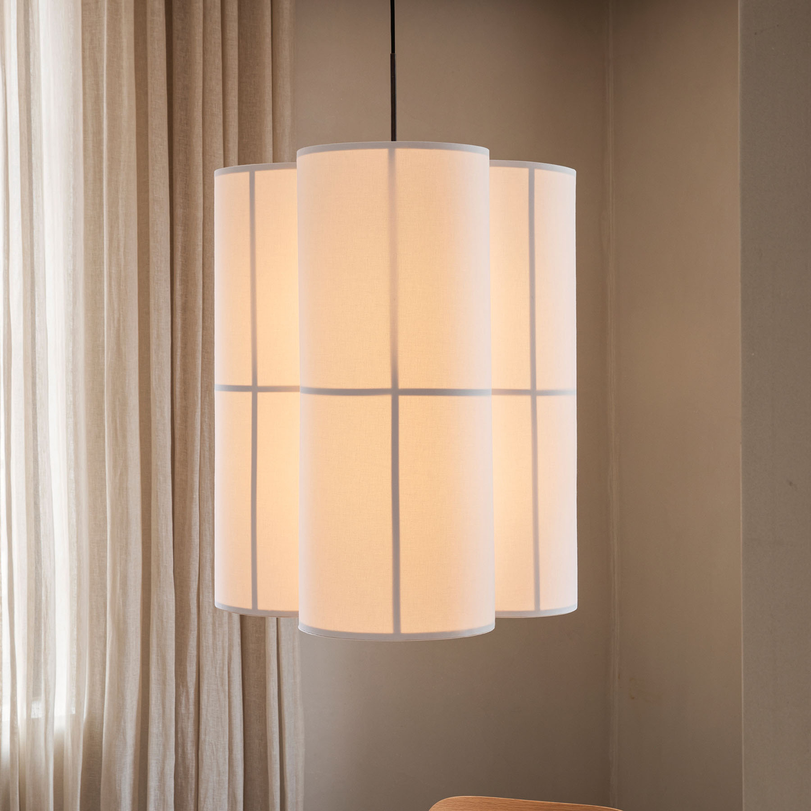 MENU Menu Hashira Cluster hanging light, large, for Living / Dining Room, fabric, E27, 60 W, energy efficiency: A++, H: 75 cm