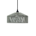 Newgarden pendellampe Calabardina, grønn, tau, Ø30cm, IP44