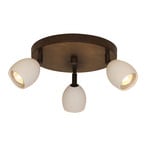 Menzel Provence matt ceiling light 3-bulb round