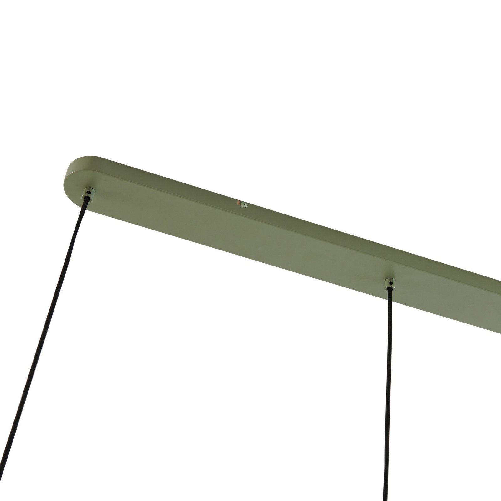 Lucande hanglamp Malisa, groen, 3-lamps, metaal, lengte 90cm