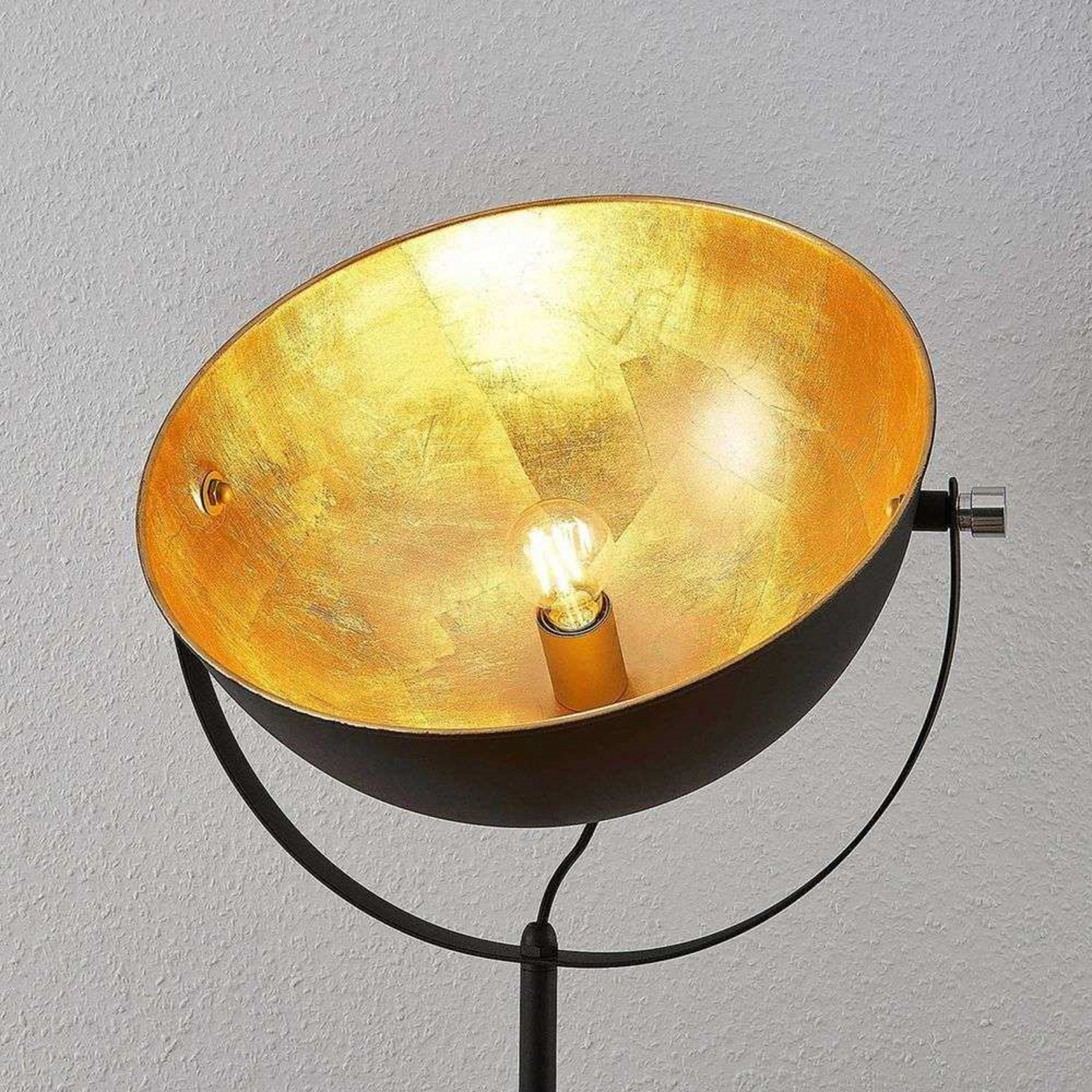 Muriel 1 Stojaca Lampa Black/Gold - Lindby