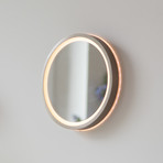 VIDRO LED wall mirror, bronze, Ø 26 cm, power bank, switch