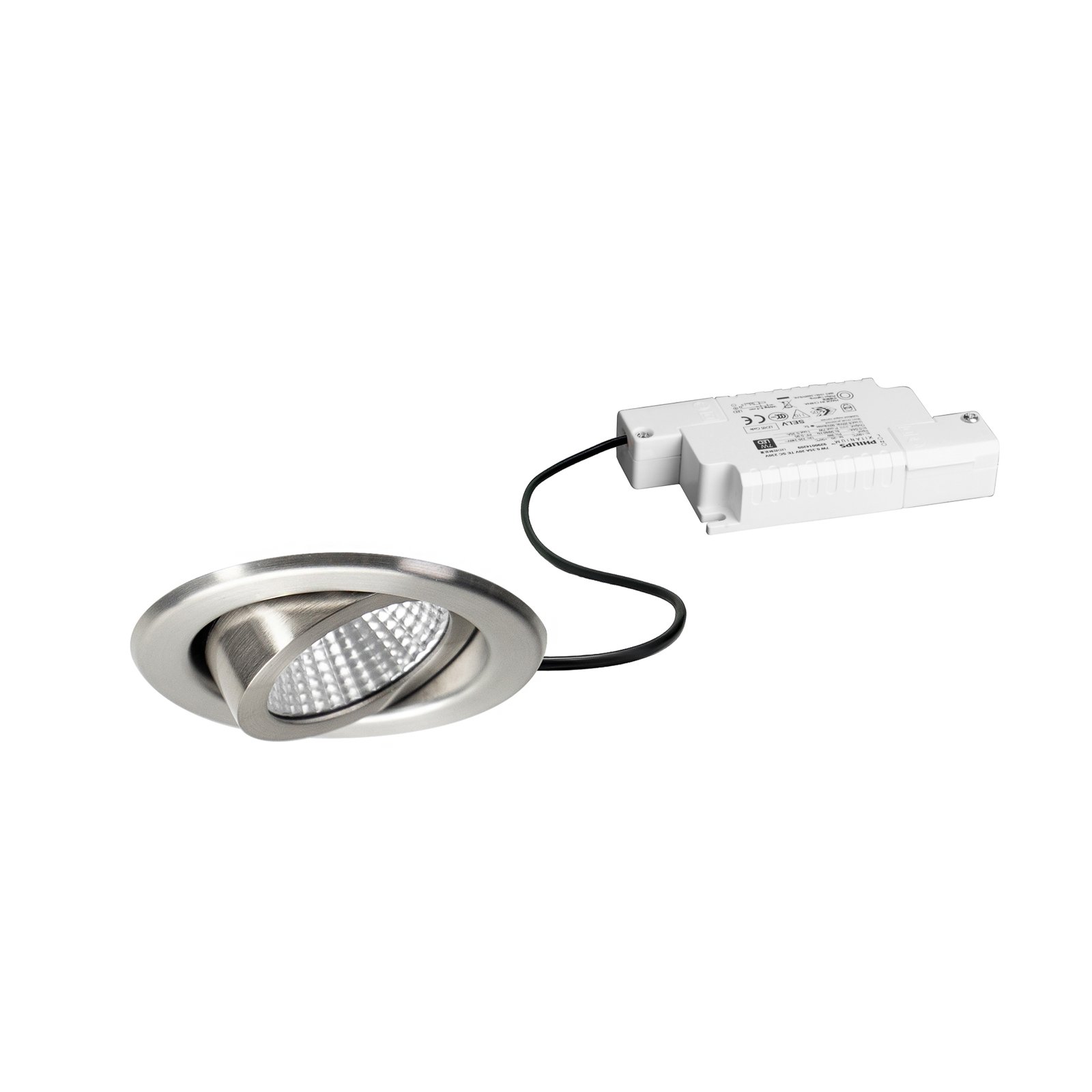 BRUMBERG Refletor LED de encastrar BB09, RC regulável, aço inoxidável