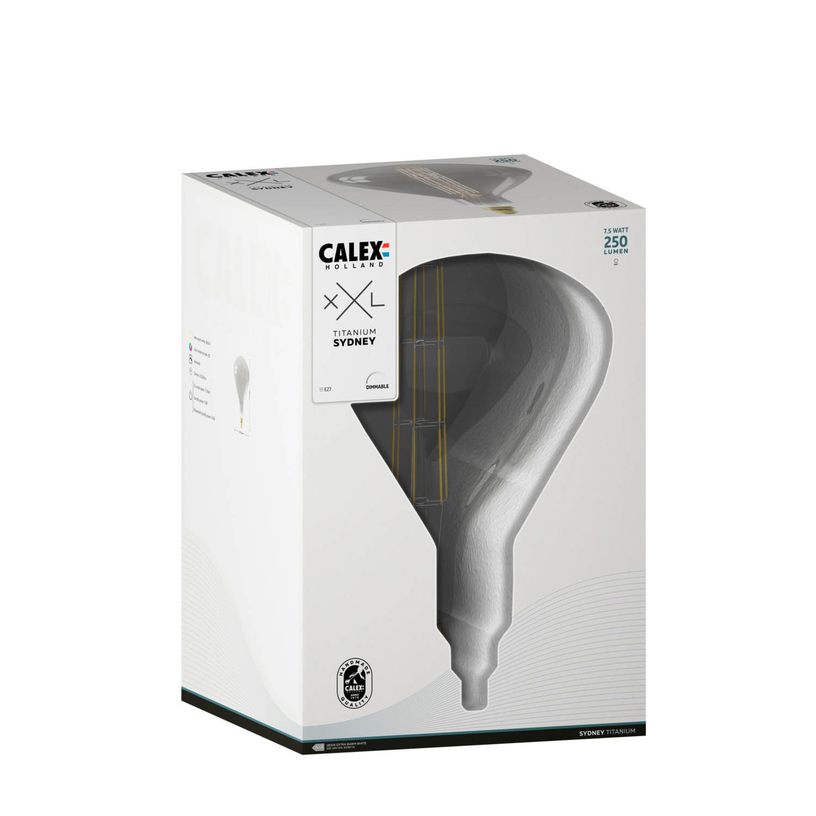 Calex Sydney LED lampa E27 7,5W 1800K dim titāna krāsā