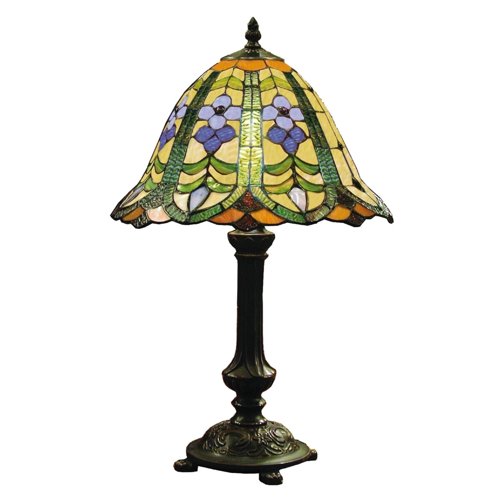 Kwiatowa lampa stołowa Eleanor w stylu Tiffany