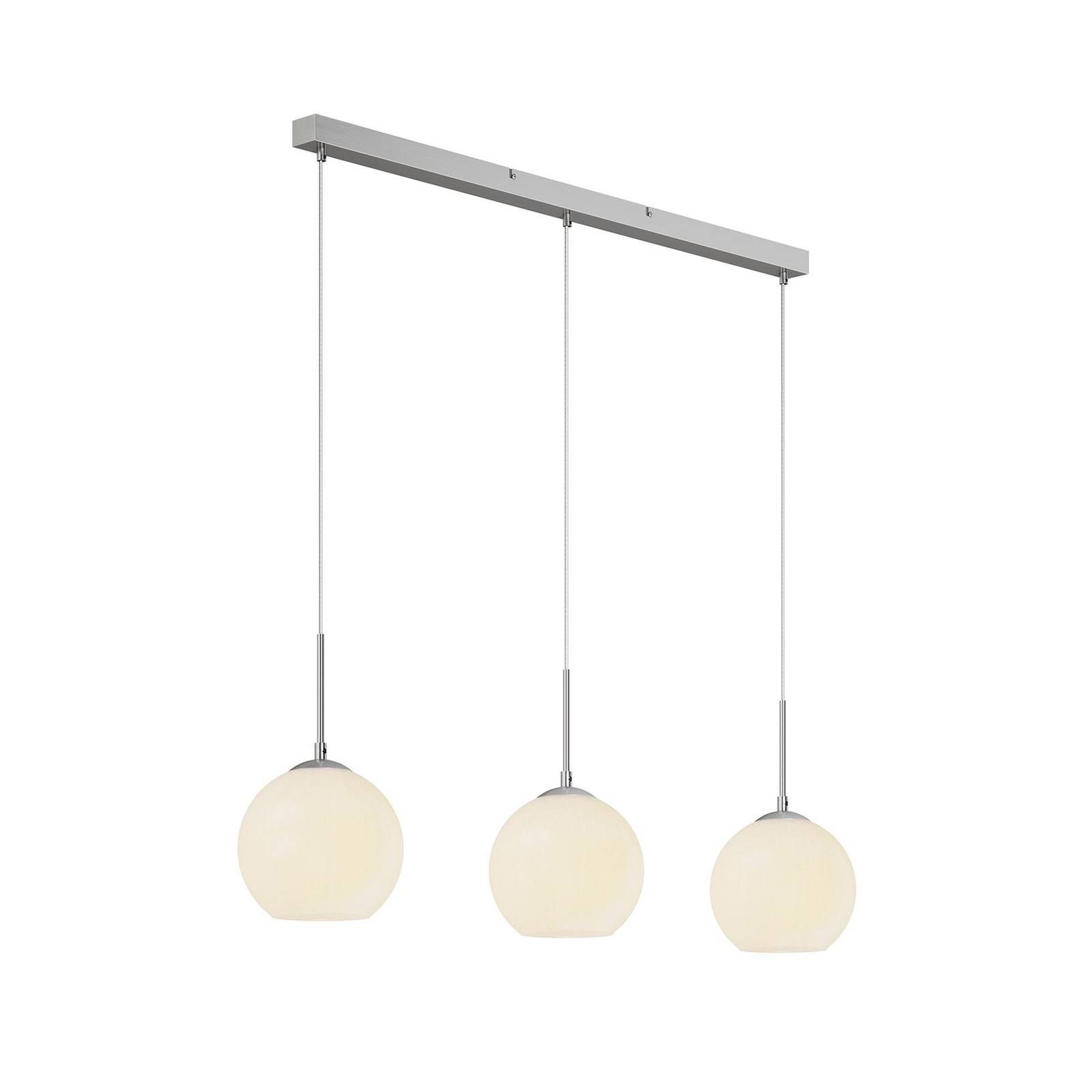Lindby Smart Morrigan LED hanging lamp, app, for Living / Dining Room, glass, metal, E27, 10 W, L: 110 cm, W: 20 cm