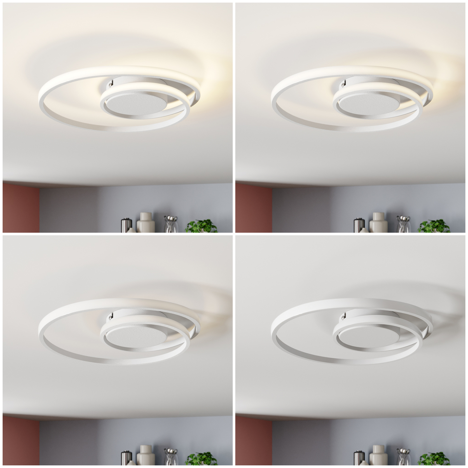 Lindby Kyron LED ceiling lamp, matt white