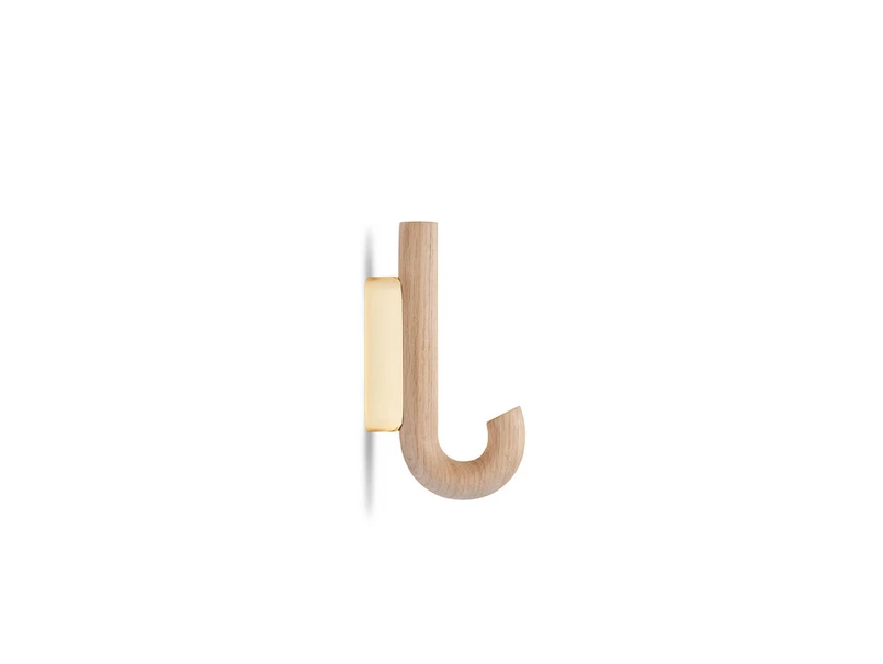 Produktfoto för Gejst - Hook Mini  - Krokar - Oak/Brass - D6,2 x W2 x H13,3 cm