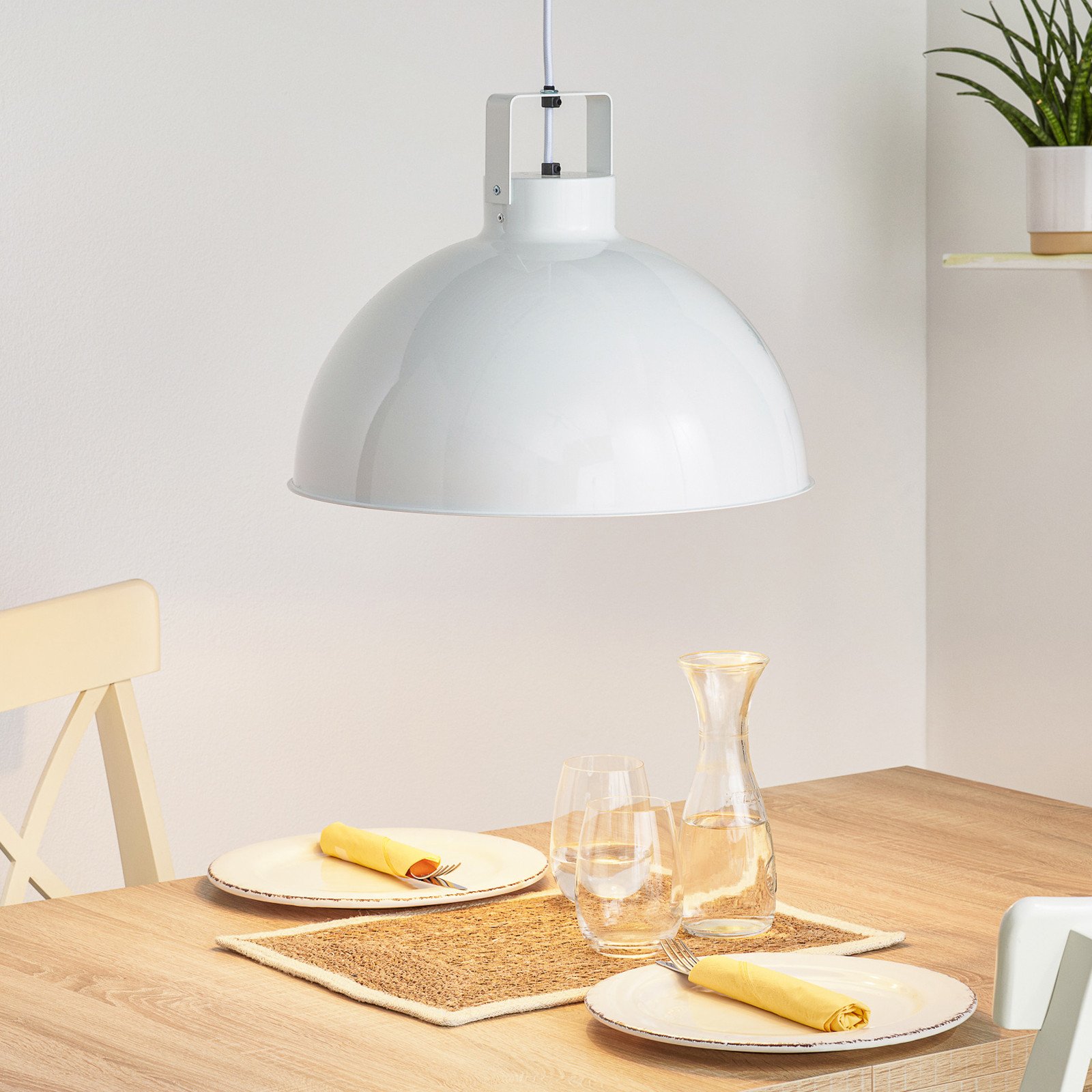 Jieldé Dante D450 lampă suspendată alb Ø 45 cm - Camera de zi / sufragerie - Design industrial - Metal