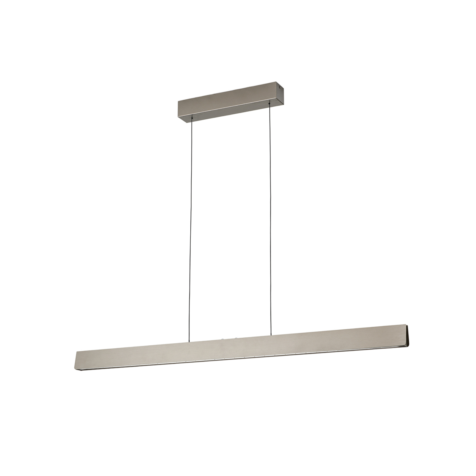 LED hanging light Tara, nickel-coloured, length 120 cm, aluminium/steel