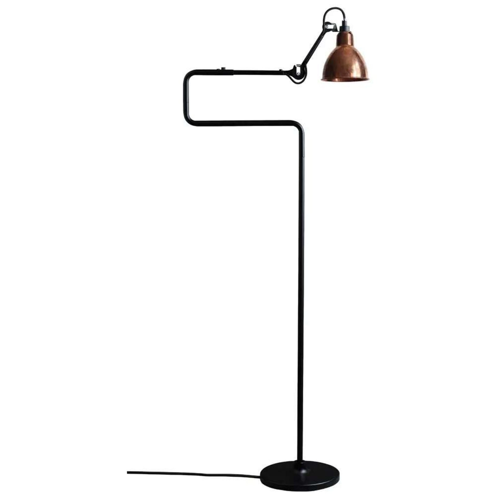 Lampe Gras 411 golvlampa, svart/r&aring; koppar/vit &ndash; DCW - Vardagsrum - Metall