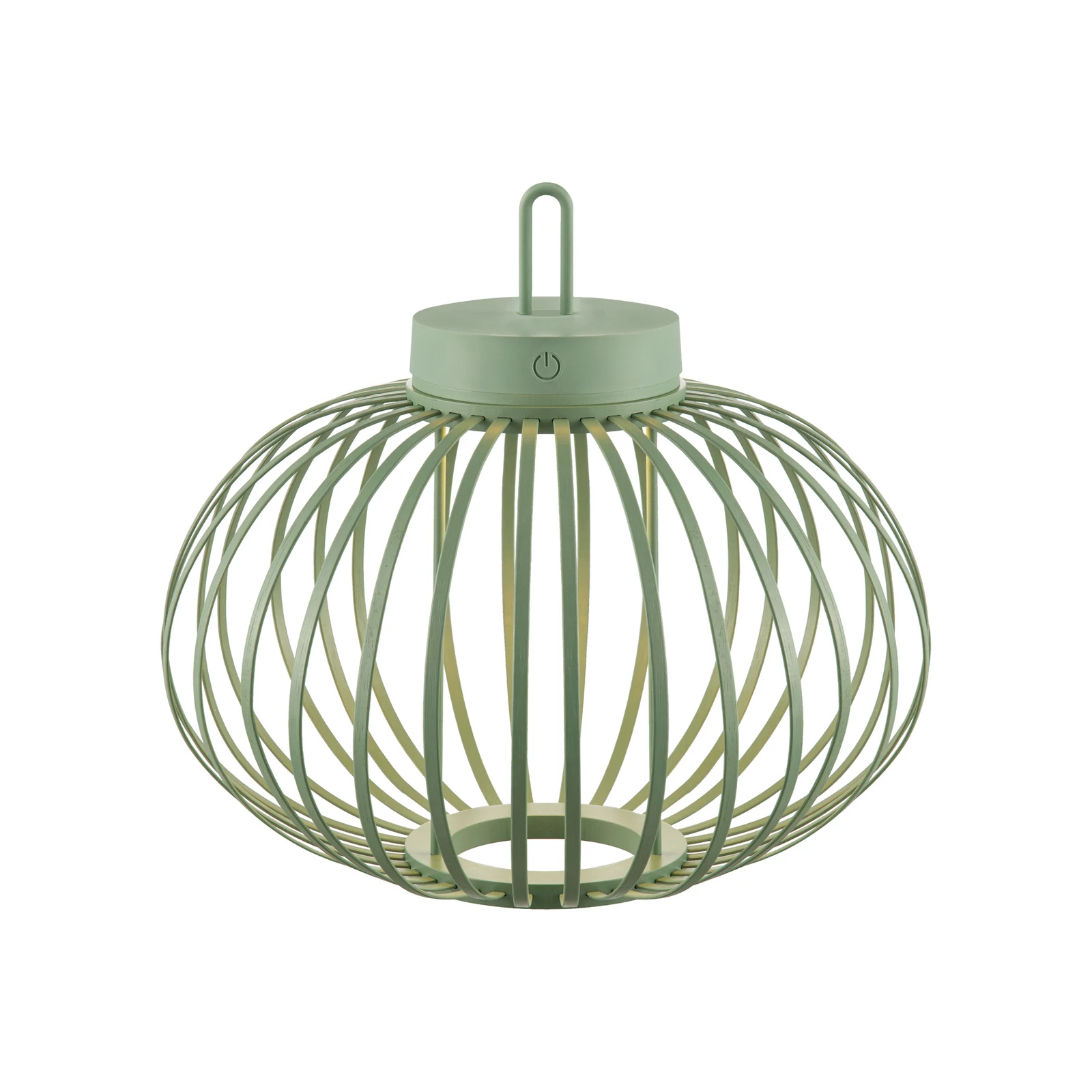 JUST LIGHT. Akuba LED įkraunama stalinė lempa, žalia, 33 cm, bambukas