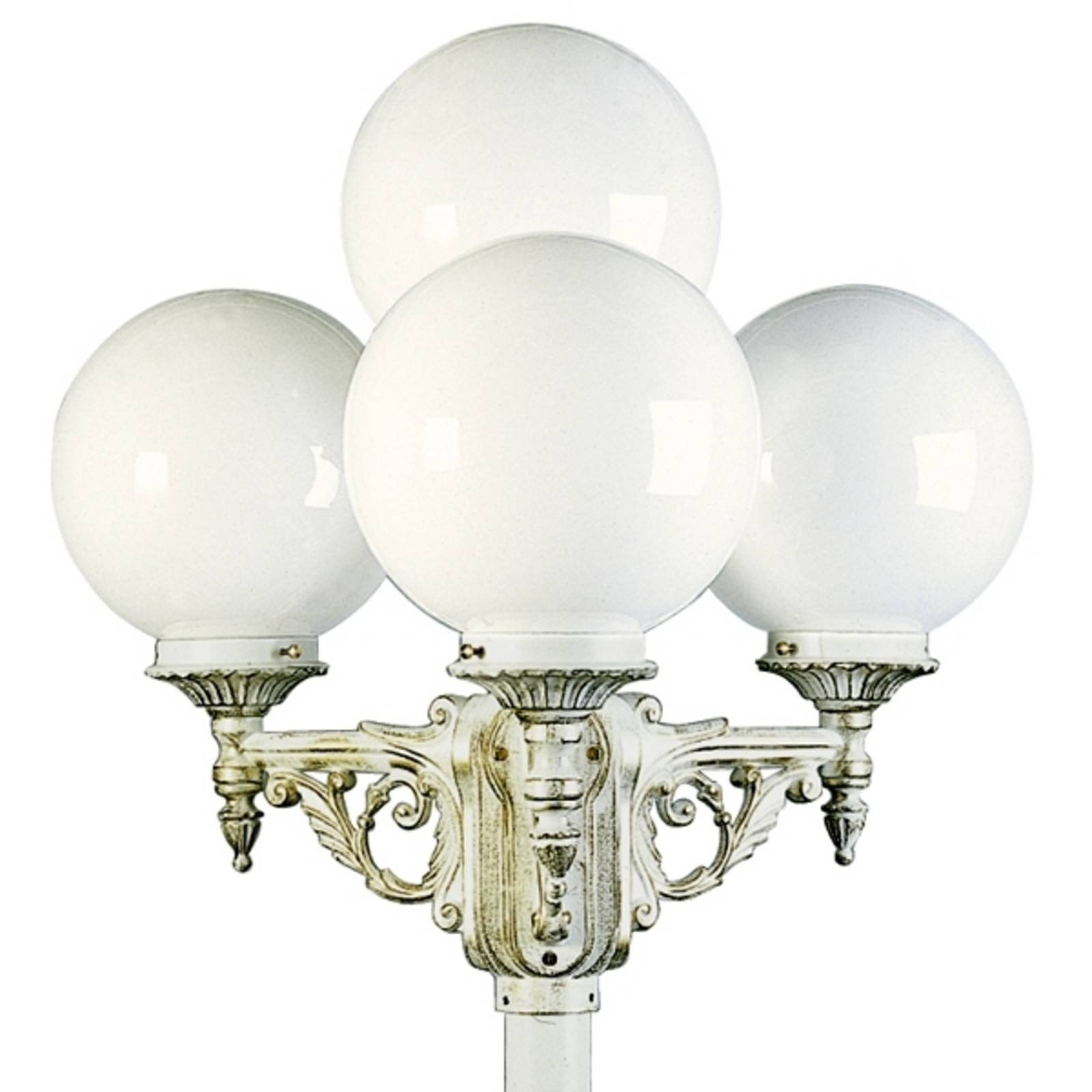 Ravissant chandelier blanc-or 165 à 4 lampes
