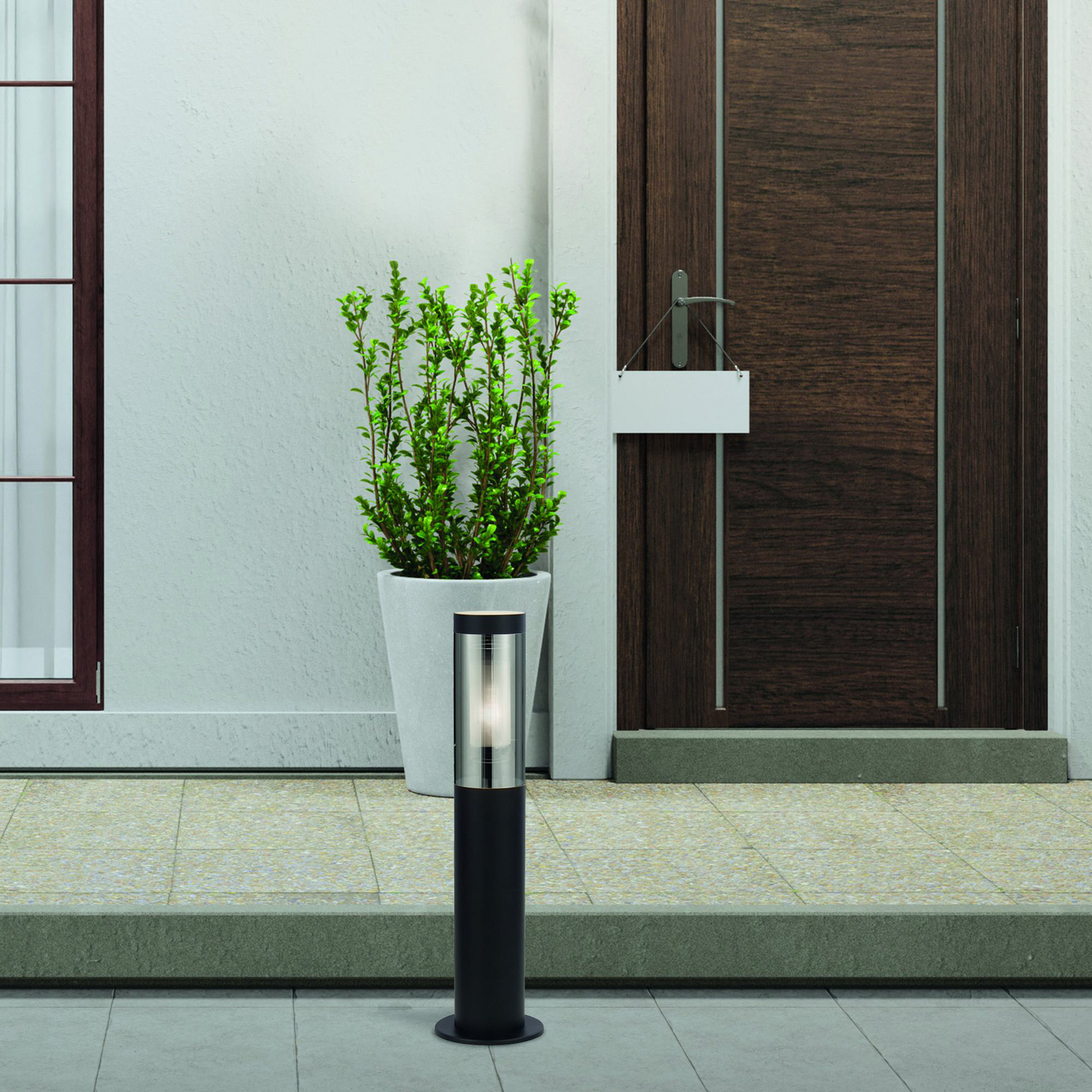 Luminaire pour socle Batton, IP44, noir, hauteur 45 cm, métal
