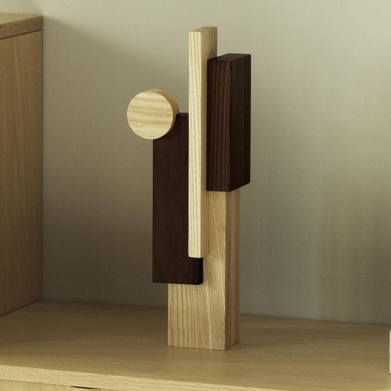 Skulptur Join groß, natur/braun, Höhe 40 cm - Normann Copenhagen