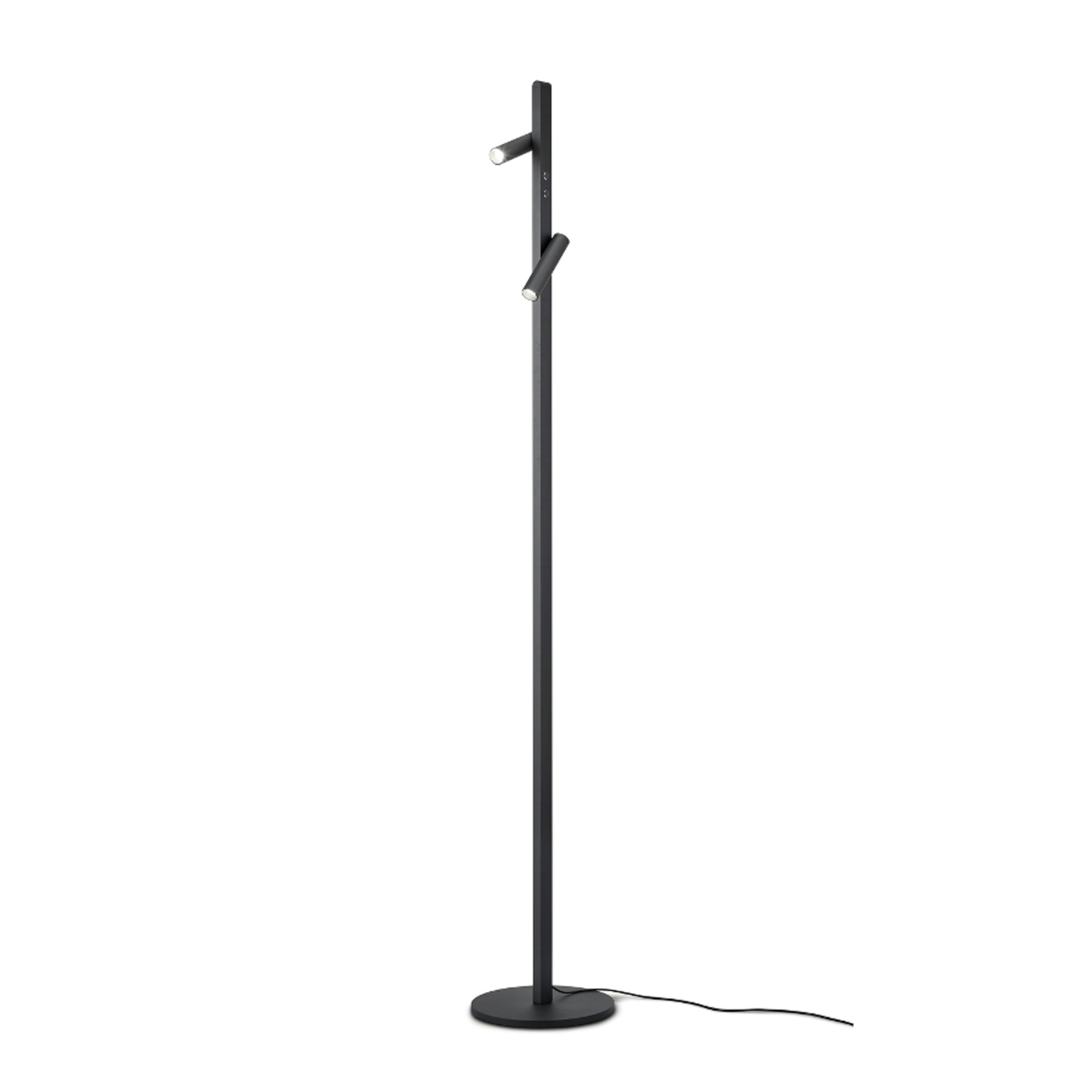 Helestra Coni LED-gulvlampe 2 spots 160cm sort